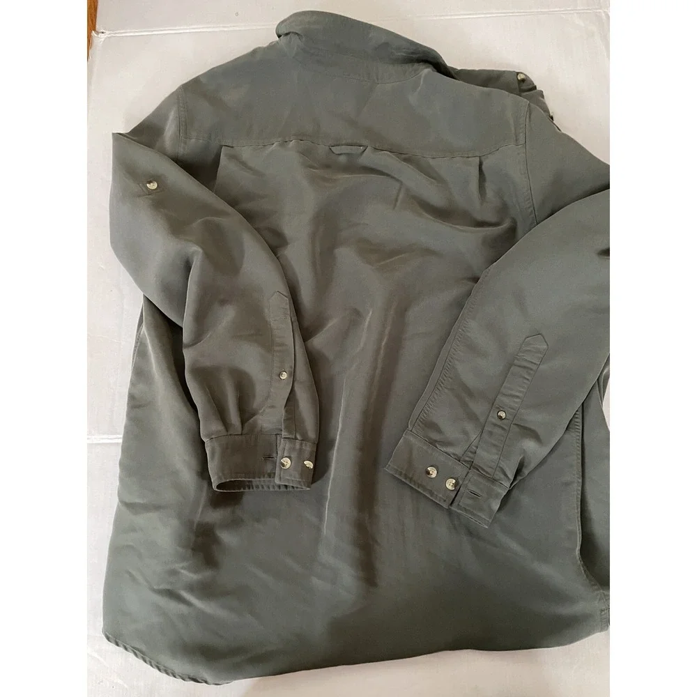 Vintage The North Face Adult Large L Front Pocket Button Down Shirt‎ Men Green